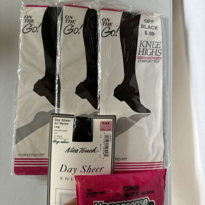 Lot of 7 pairs of knee high nylons